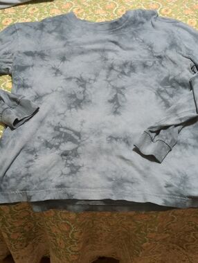 GAP Slate Tye Dye Gray Long Sleeve Crewneck Tee